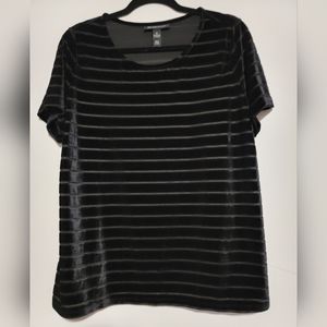 Women's INC Black Velvet Top